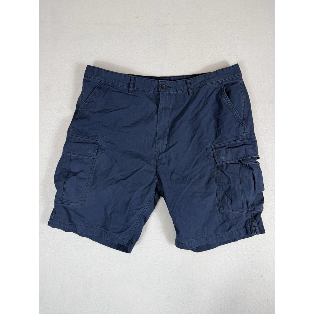 Levis Mens Navy Blue Cargo Shorts Relaxed Fit Cotton Size 42 Vintage Utility